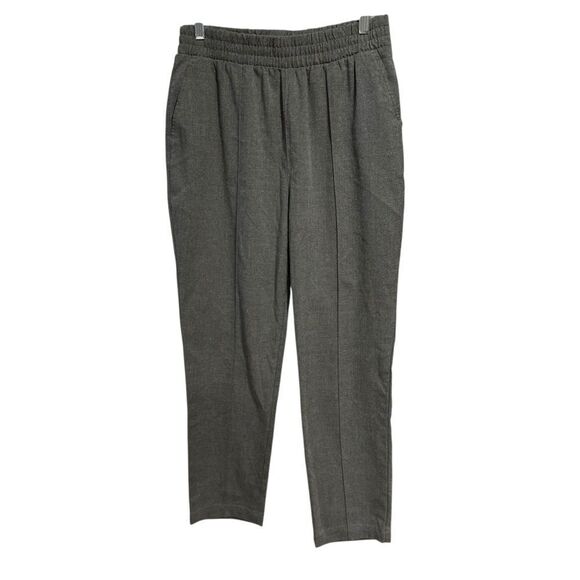 Abercrombie & Fitch Gray Dress Pants with Straight-Leg Cut Pull-On Baggy Trouser - Picture 3 of 14